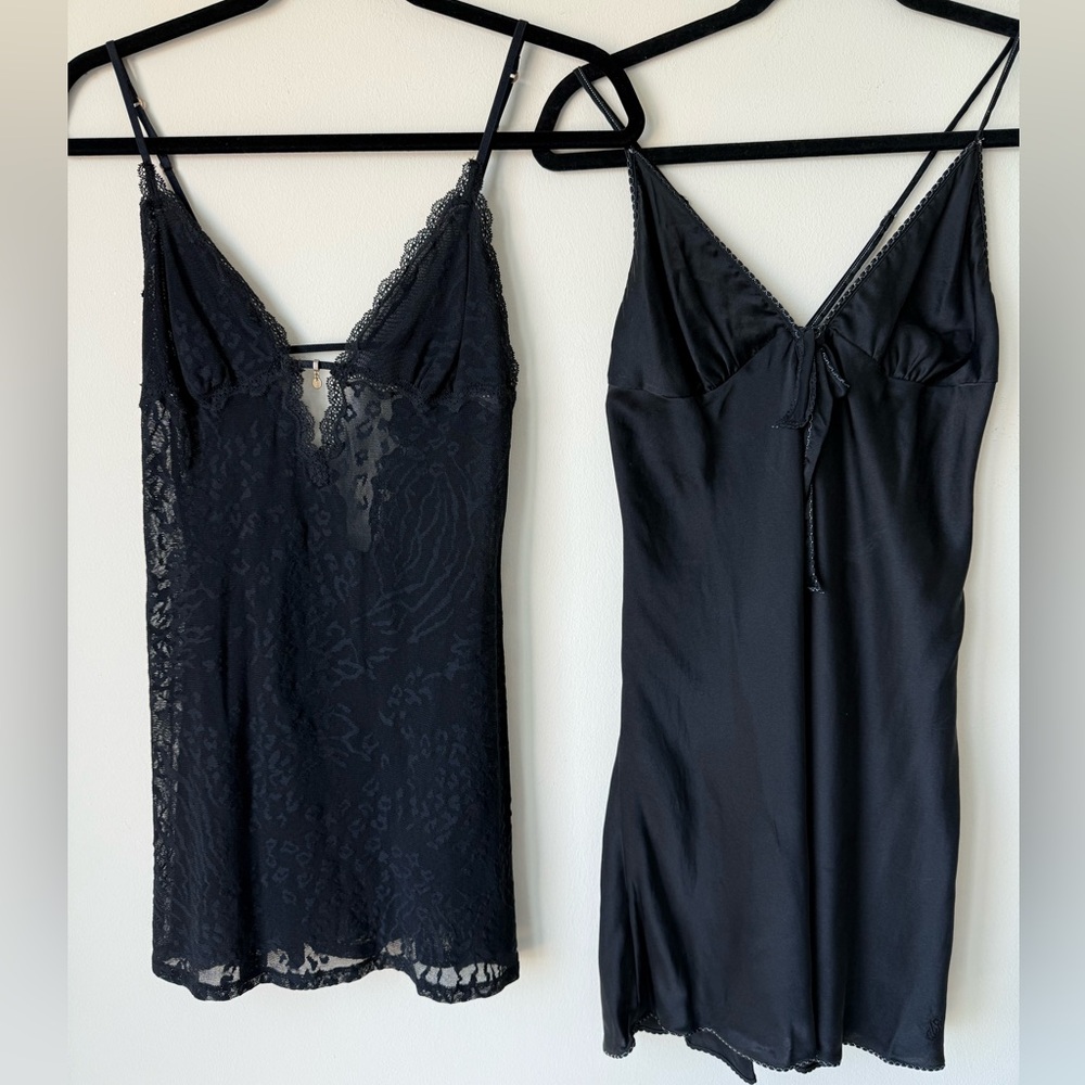 Victoria's Secret Black Lace and Satin Nightgowns